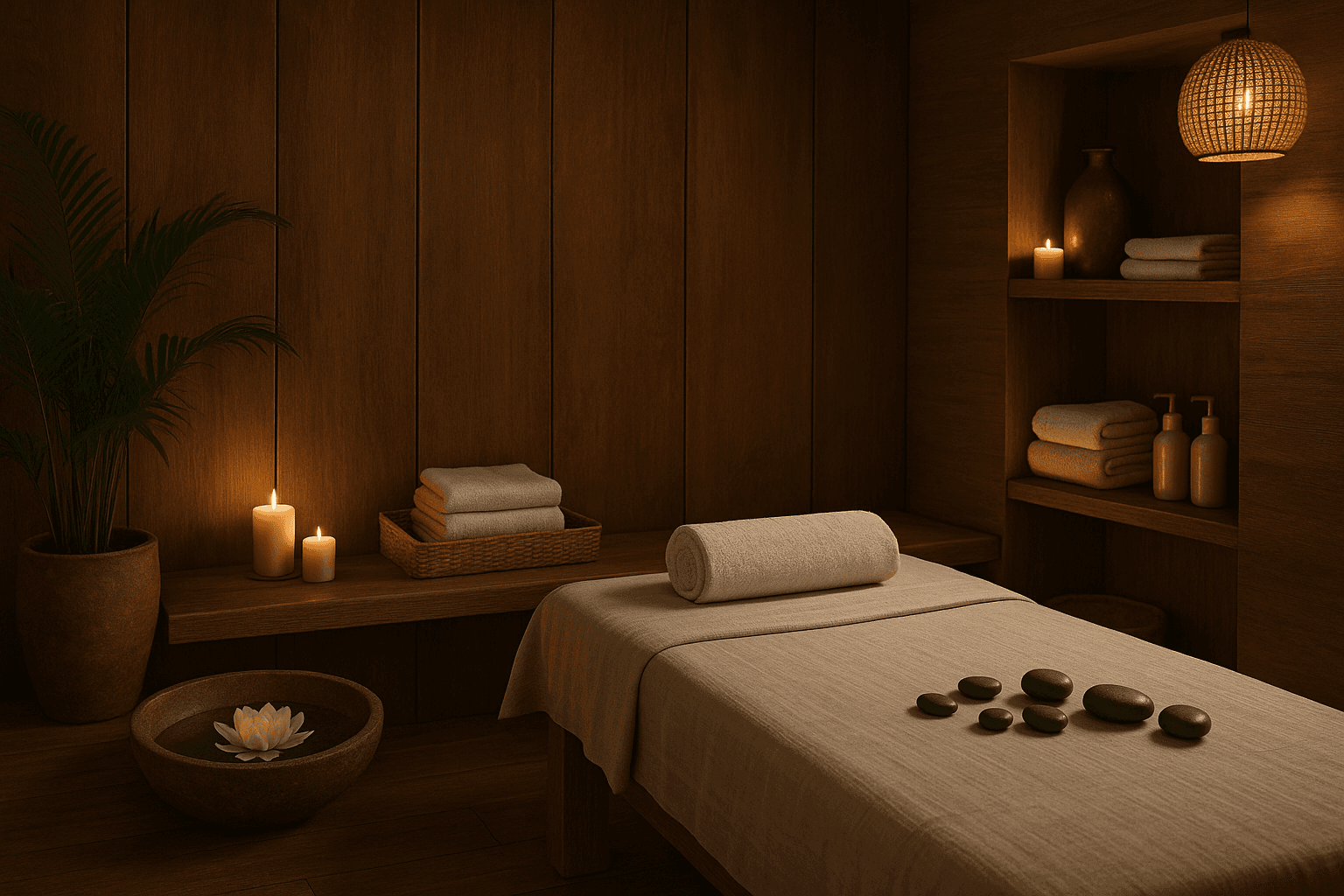 Relaxing spa environment